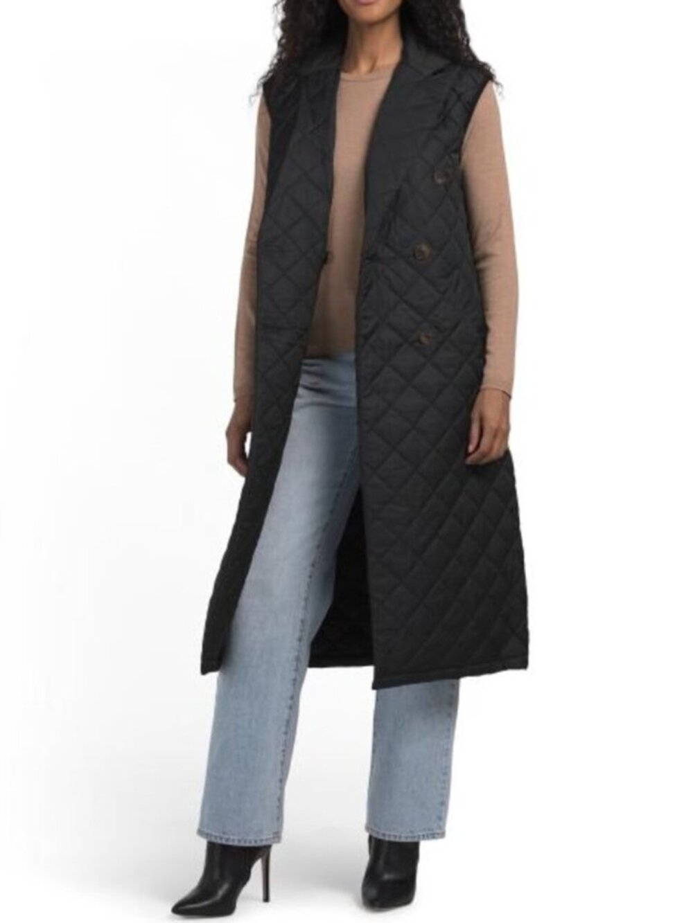 REBECCA MINKOFF Long Diamond Quilted Vest